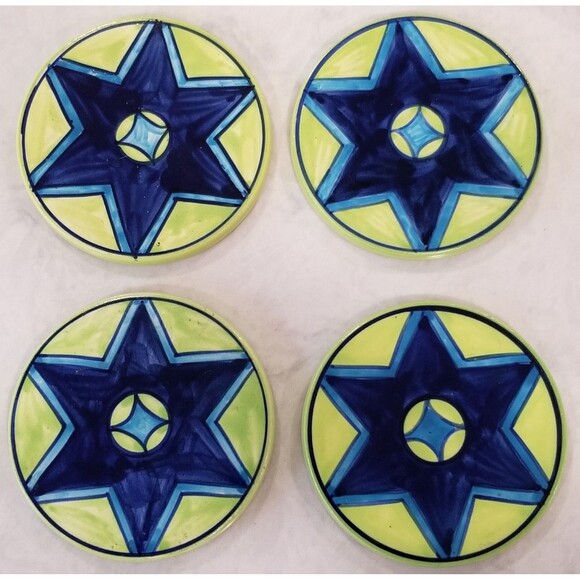 Other - Pier 1 ceramic coasters green and blue vintage